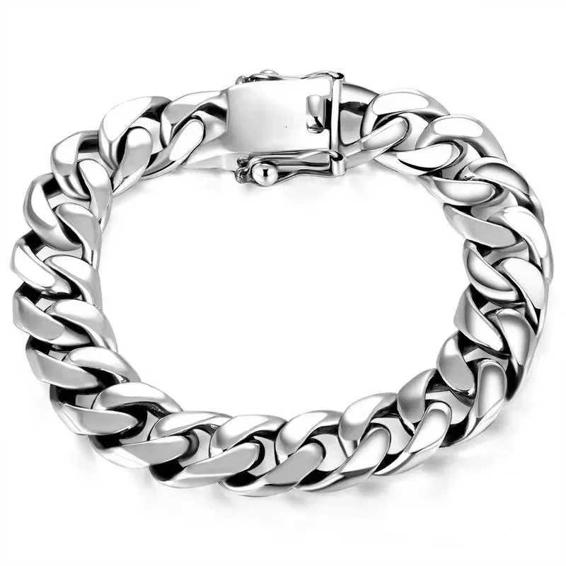 New Sier Color Dineering Men Bracelet Fashionable and Person Whip Chain Wide and Thicke Couple Fashion Jewelry Y250904