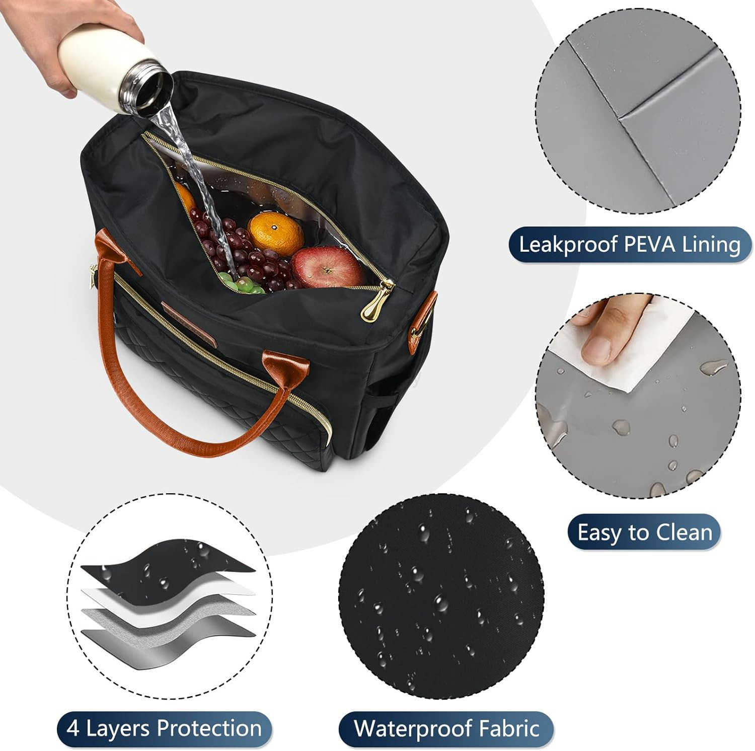 Lunch Bag Lunch Box Women Leakproof Insulated Lunch Cooler Bag for Women Large Lunch Tote Bags Adults PurpleW250904