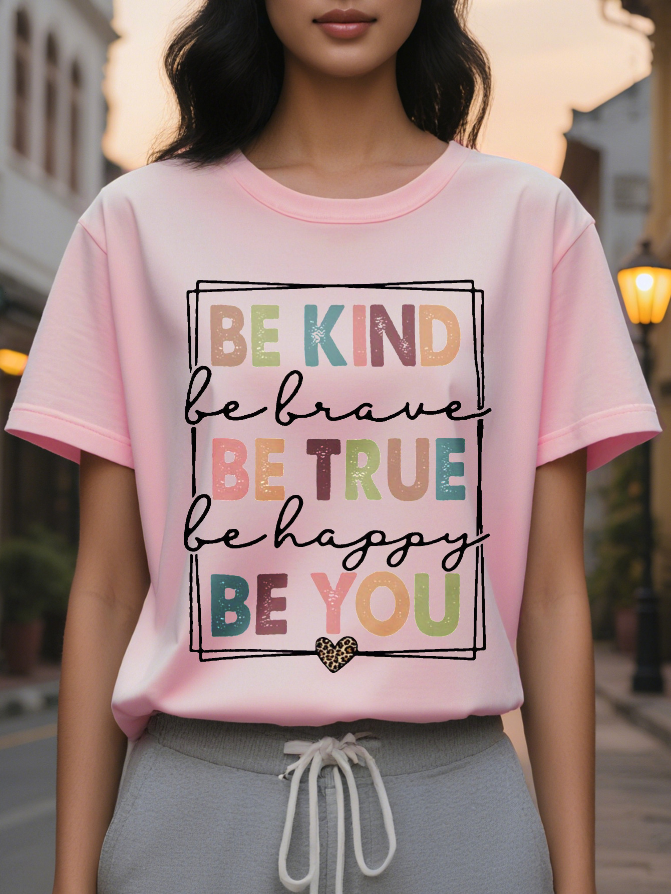 Women s White Be Kind T-Shirt Energy Positive Information Top Soft Daily Casual Shirt Choice of Self Love