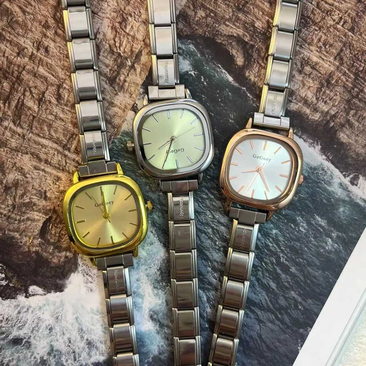 Chic Design Minimalist Wen Men Squarel Quartz Watch Stainless Steel Strap Fashion Party Birthday Daily Perfect Gift X250904