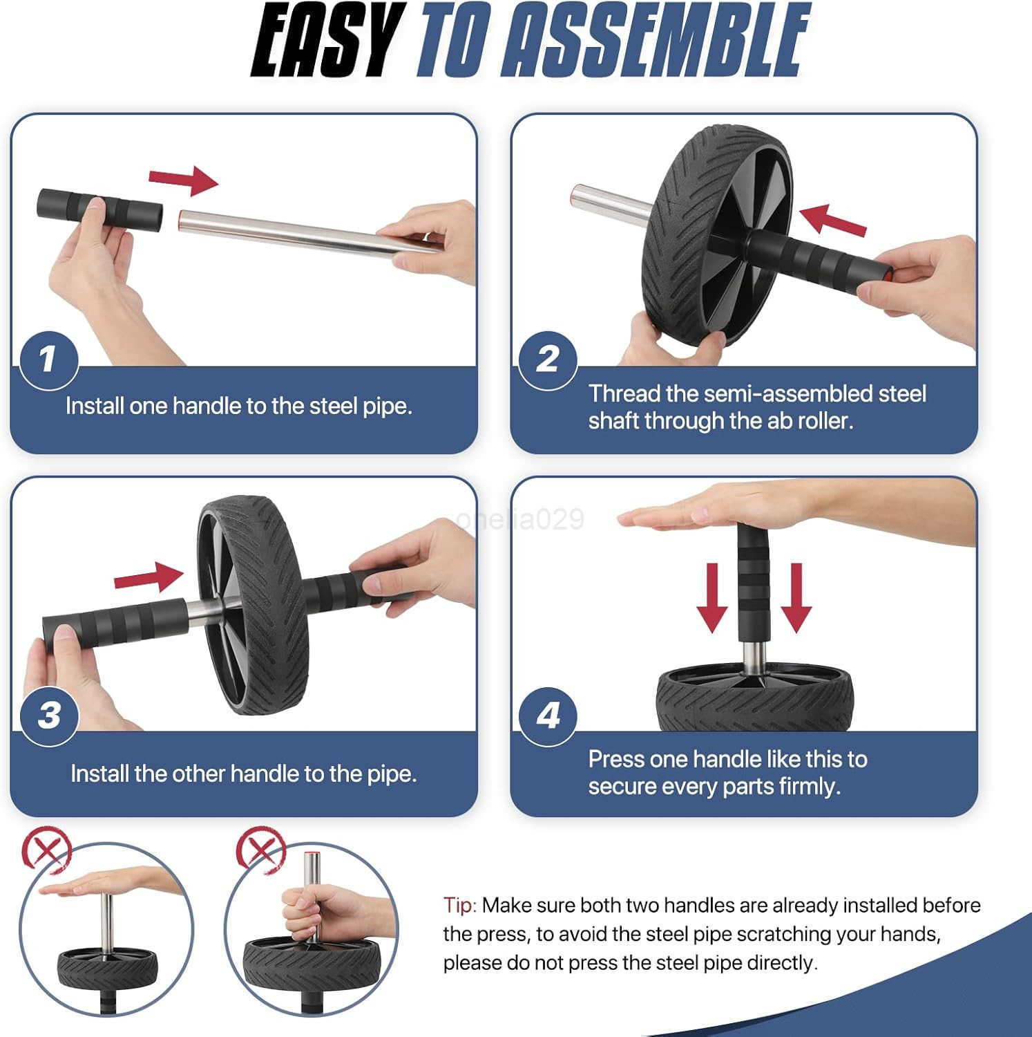 Ab Roller Wheel for Abdominal and Core Strength Training Home Gym Abs Roller for Men Women W250904