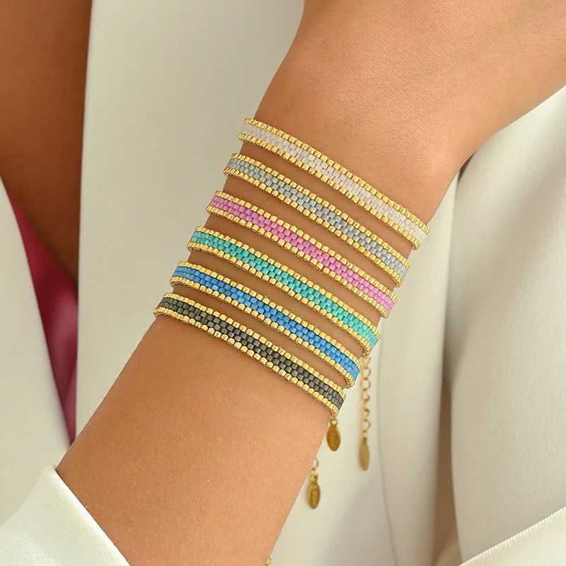 BLUESTAR New Design Multilayer Weave Bracelets For Women Miyuki Beads Adjustable Stainl Steel Chain Bracelet Charm JewelryXJ250904