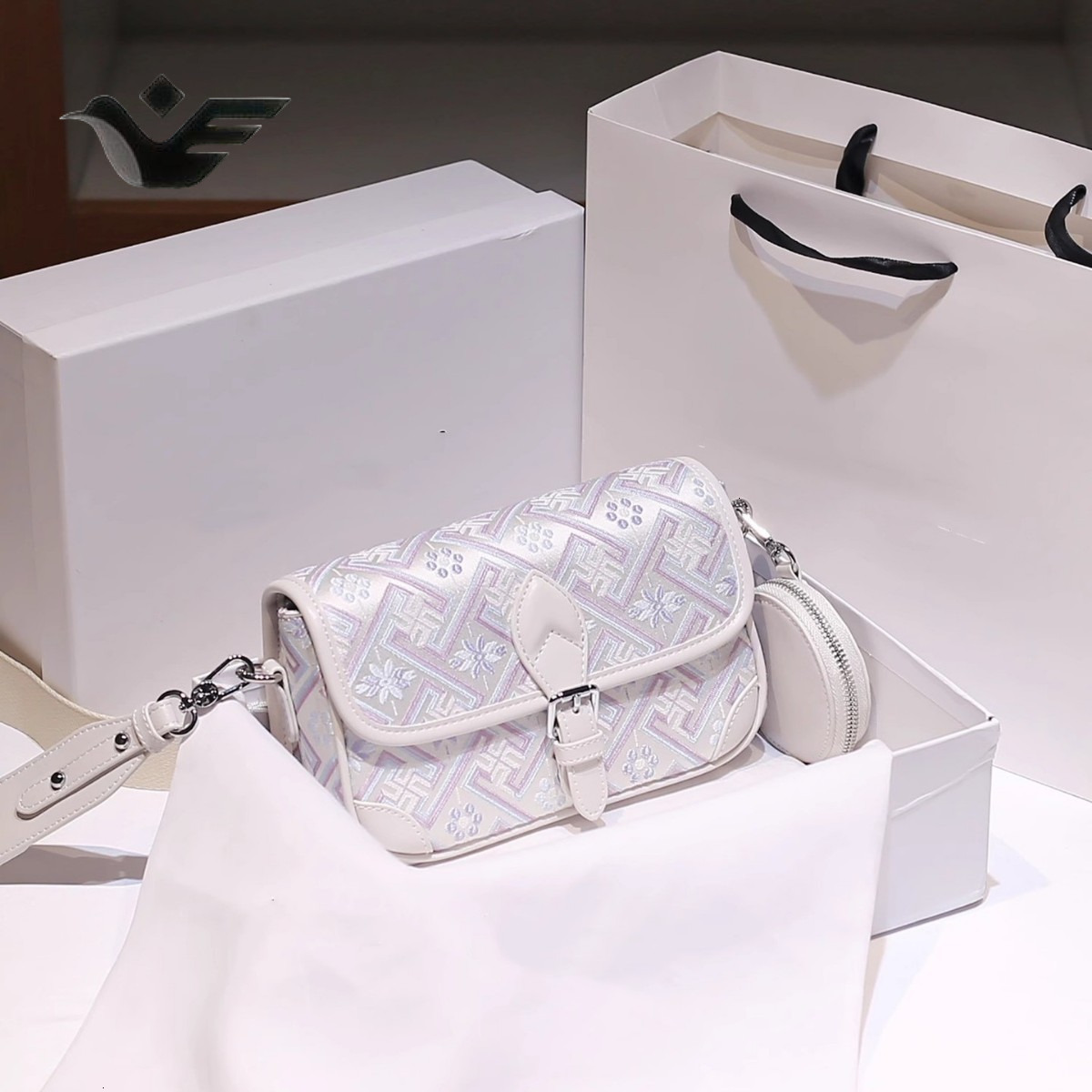 Feiyan Free Shipping New Designer Bag Luxury Shopping Bag Cultural Heritage High-end Brocade Print Baguette Bag Elegant Single Shoulder Crossbody Smal