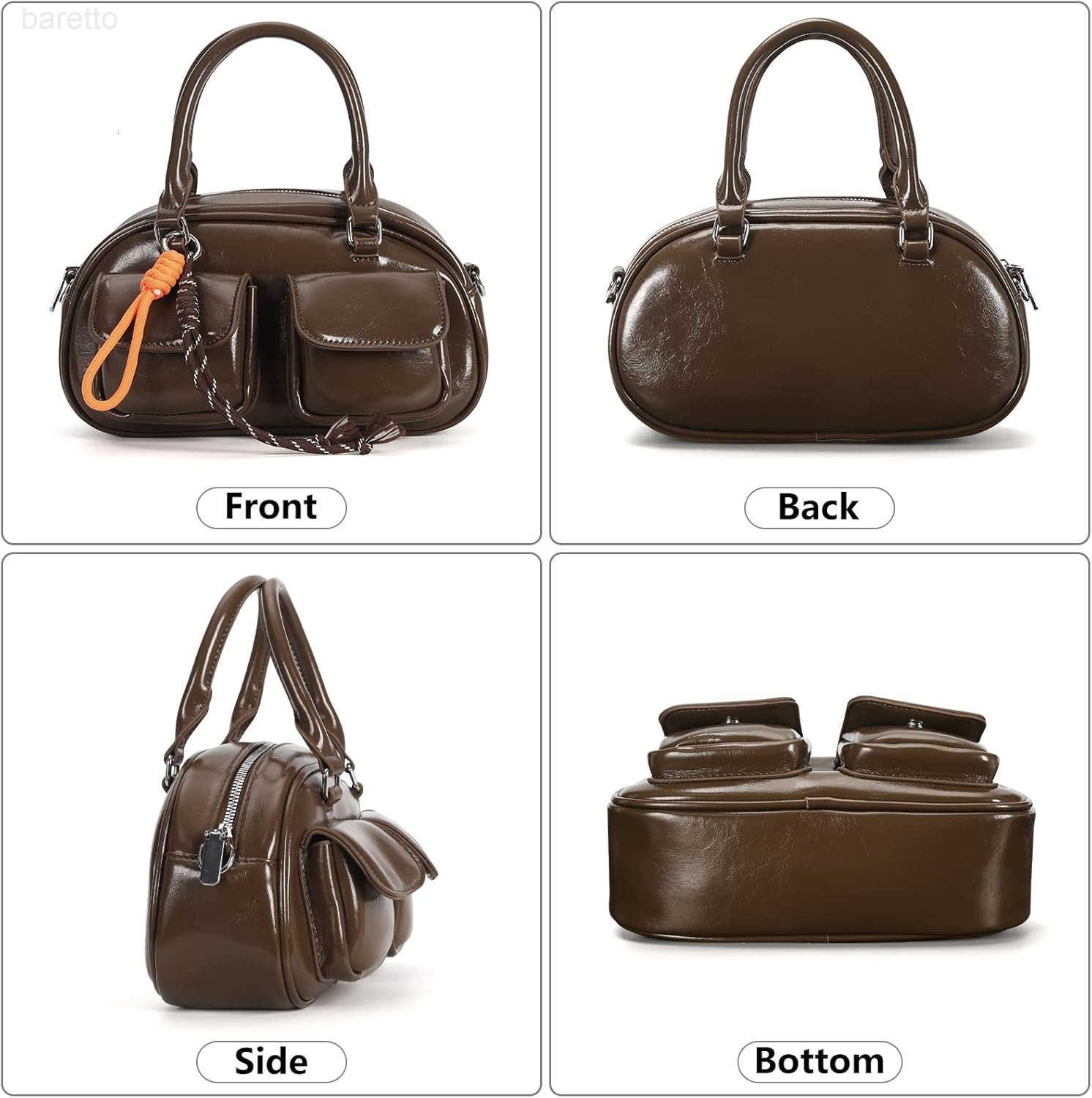 Crossbody Bags for Women Leather Barrel Bags Trendy Ladies Shoulder Bag Top Handle HandBag Satchel Bags for Women M250903