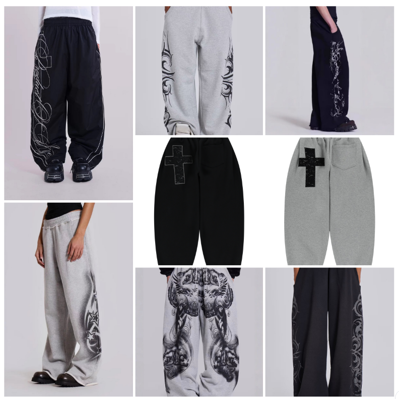 Men's Pants Gothic Elephant Graphic Loose Cotton Trousers Men Y2K Harajuku Hip-Hop Fashion Couples Casual Streetwear