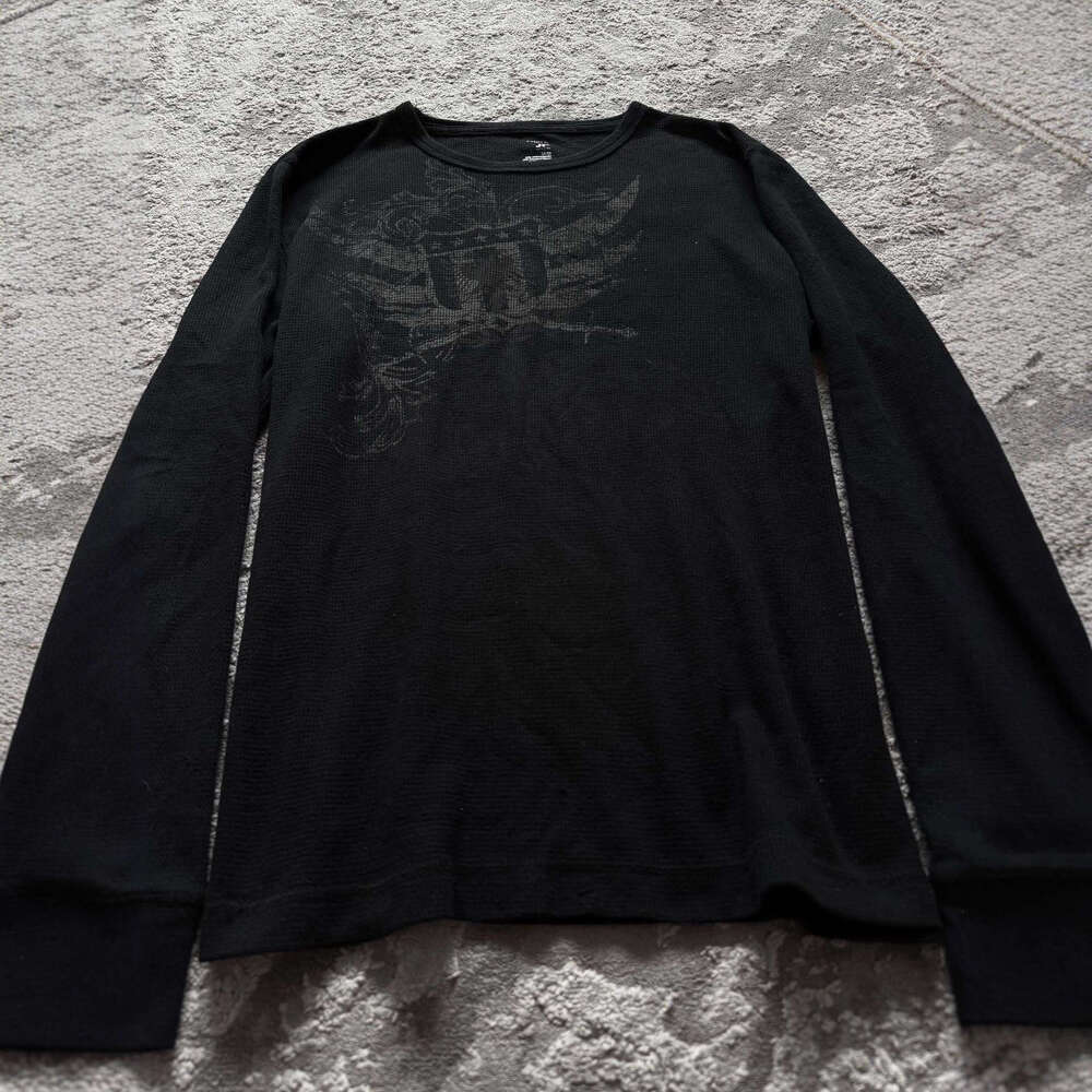 American Style Long Sleeve T-Shirt Dark Y2K Print Top High Street Gothic Trend Unisex