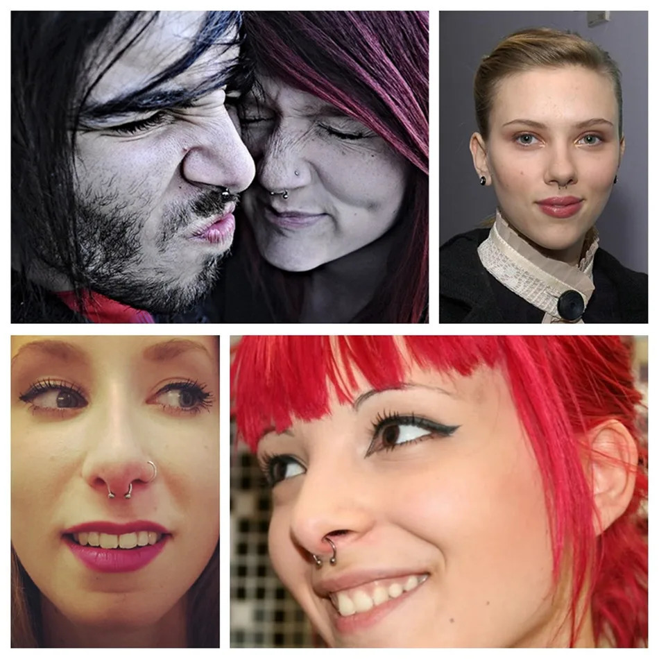 Gold Color Body Jewelry 612mm 16G Hypoallergenic Piercing Curved Barbell Horseshoe Labret Stud Rings for Ear Nose Lip 250903