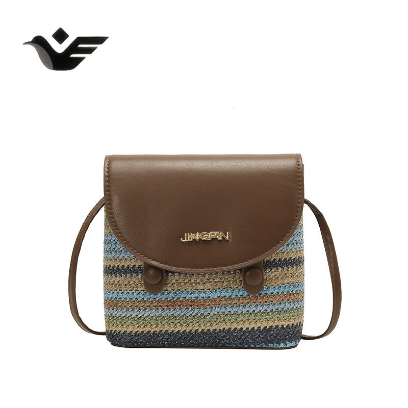 Feiyan Free Shipping New Designer Bag Luxury Shopping Bag Popular Rainbow Woven Color-block Small Bag Fashion Simple Design Trendy Casual Single Shoul