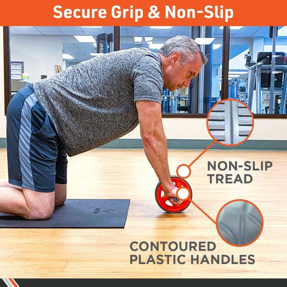 AB Wheel Wobble Free AntiSlip Dual Wheel Portable Ab Roller W250904