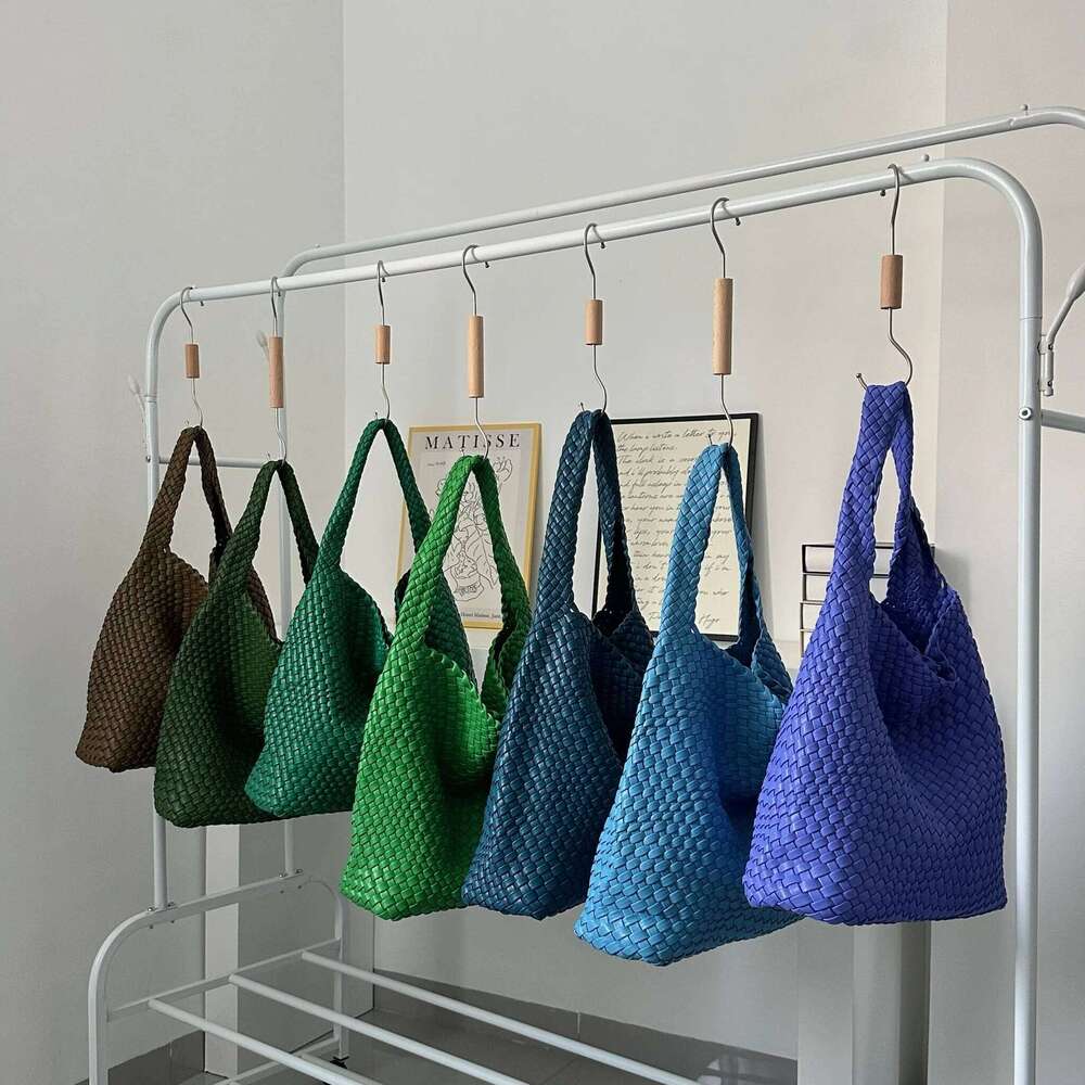 Shoulder Woven Bag For Women Europe And The United States Popular PU Leather Soft Fabric Women Underarm Bag