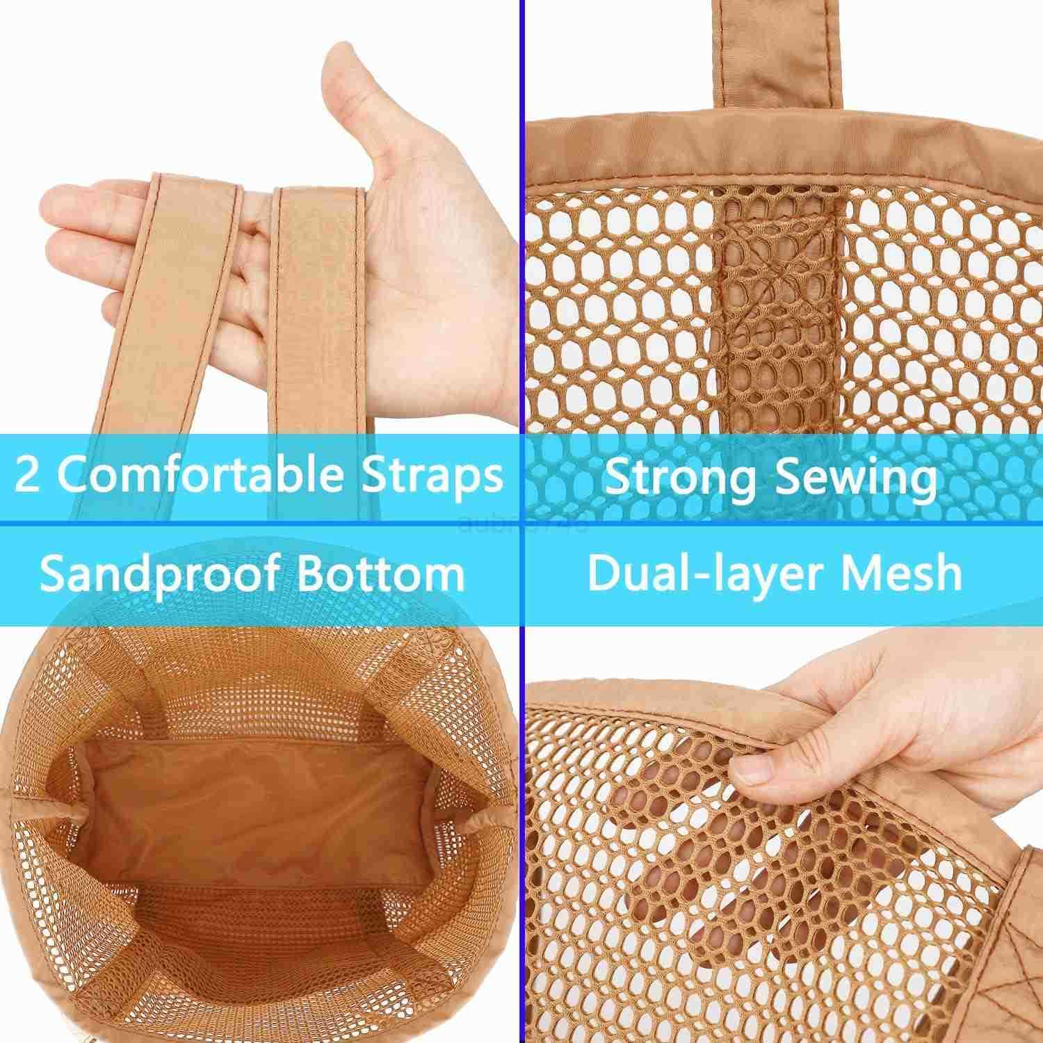 Mesh Beach Bag for Women Casual Hobo Bags Large Beach Tote for Pool Travel Cruise Vacation Essentials M250904