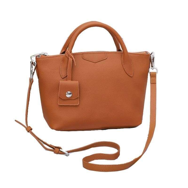 Genuine Women's Top Layer Cowhide, Togo Commuter Bag, Soft Leather Handbag, Crossbody Bag 7716