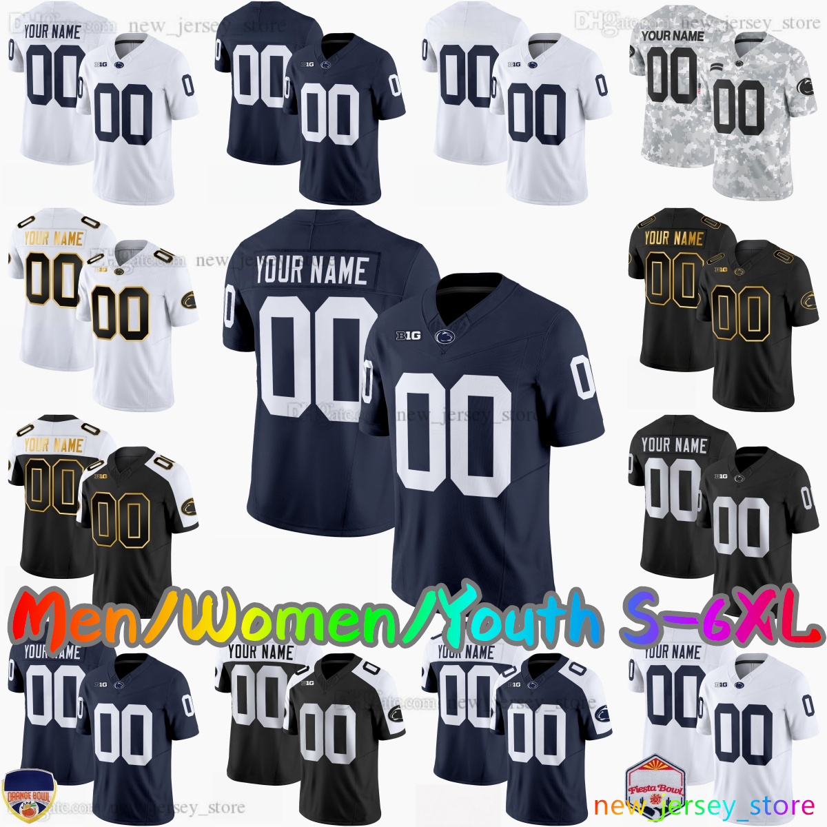 2025 Custom S-6XL Penn State Nittany Lions College Football Jersey 15 Drew Allar 13 Kaytron Allen 26 Barkley 11 Hudson 10 Singleton 34 Holzworth Potts Stitched Jerseys