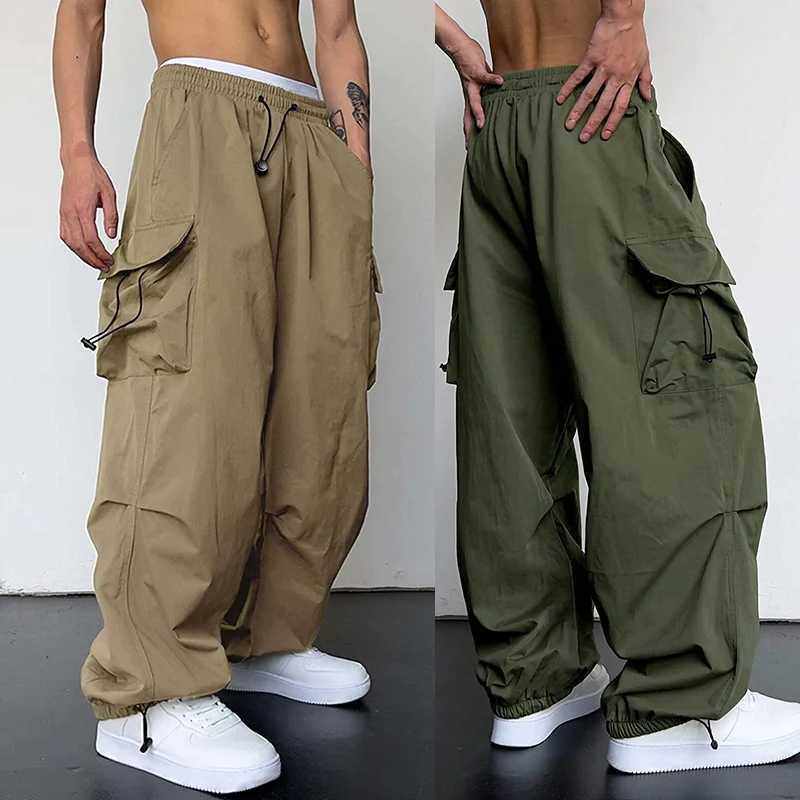 New Casual Pant Cargo Trousers Streetwear Wide Leg Sweatpant High Street Trendy Loose Versatile Straight Casual Pants 2pc CoupleXJ250904