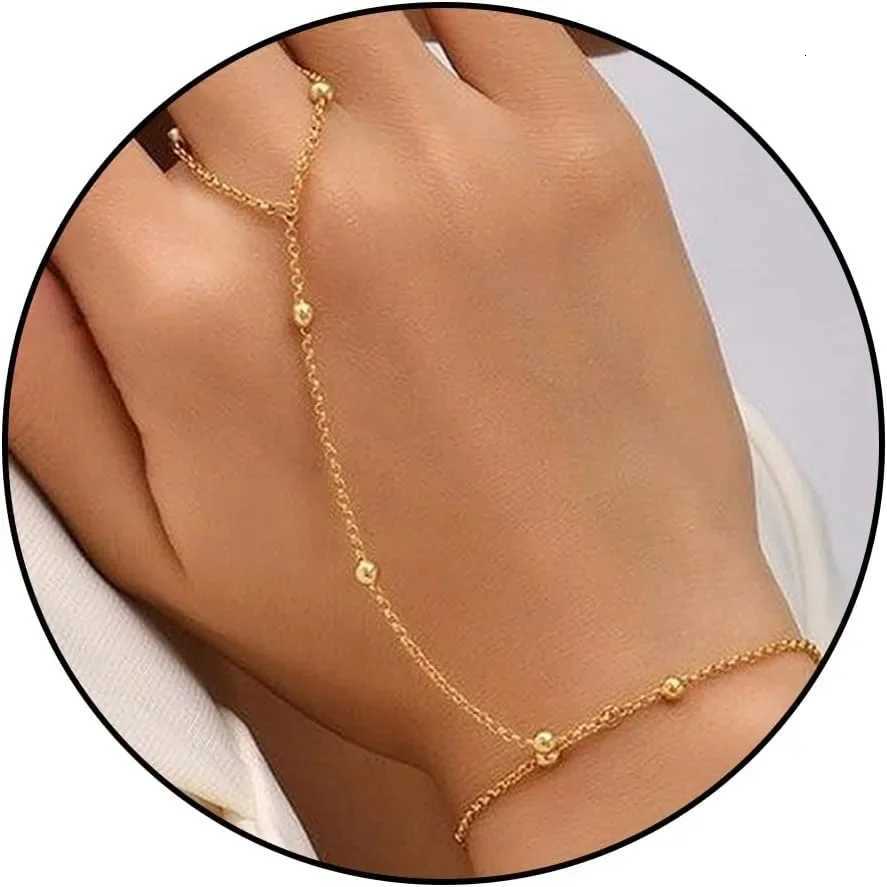 Dainty Bracelets for Women Hand Chain for Women Trendy K Gold Plated Hand Chain Jewelry Gift for Women Birthday Gifts Party W250904