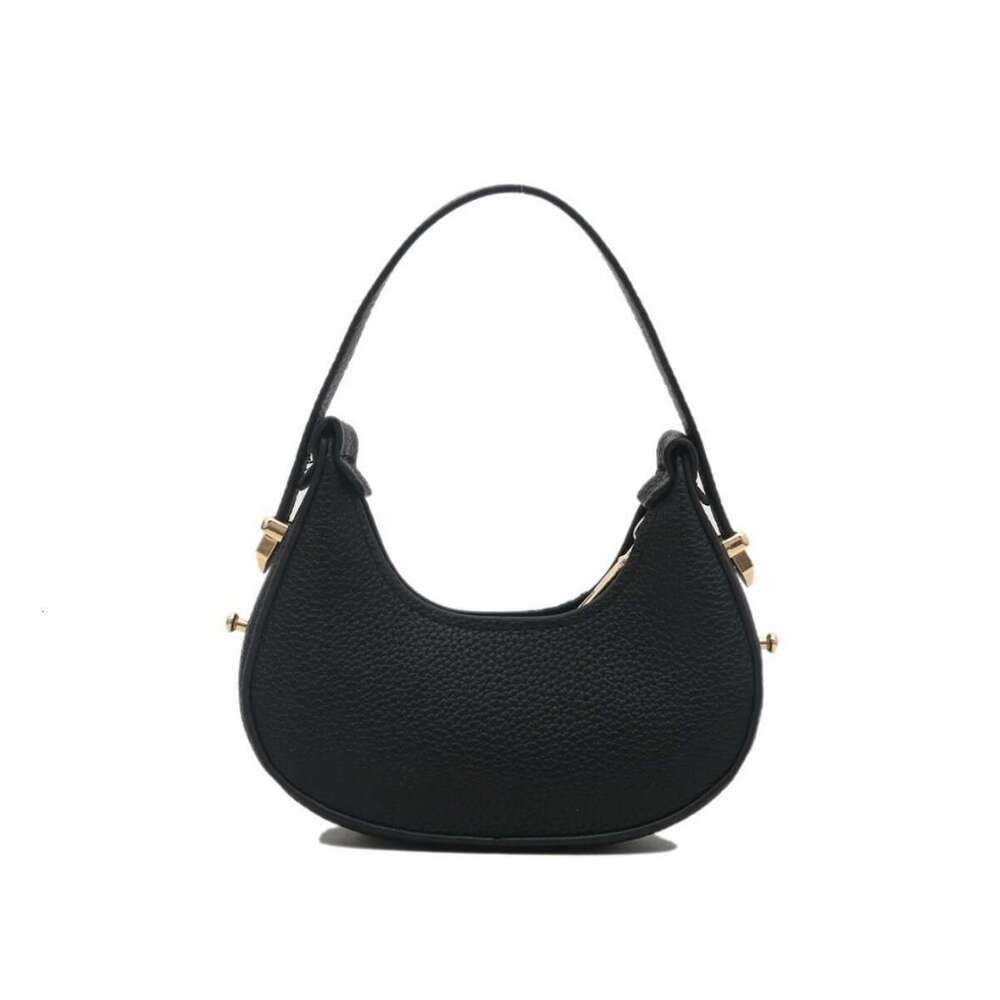 New Niche Fashion Lychee Pattern Mini Handbag High-Quality Crescent Lipstick Bag