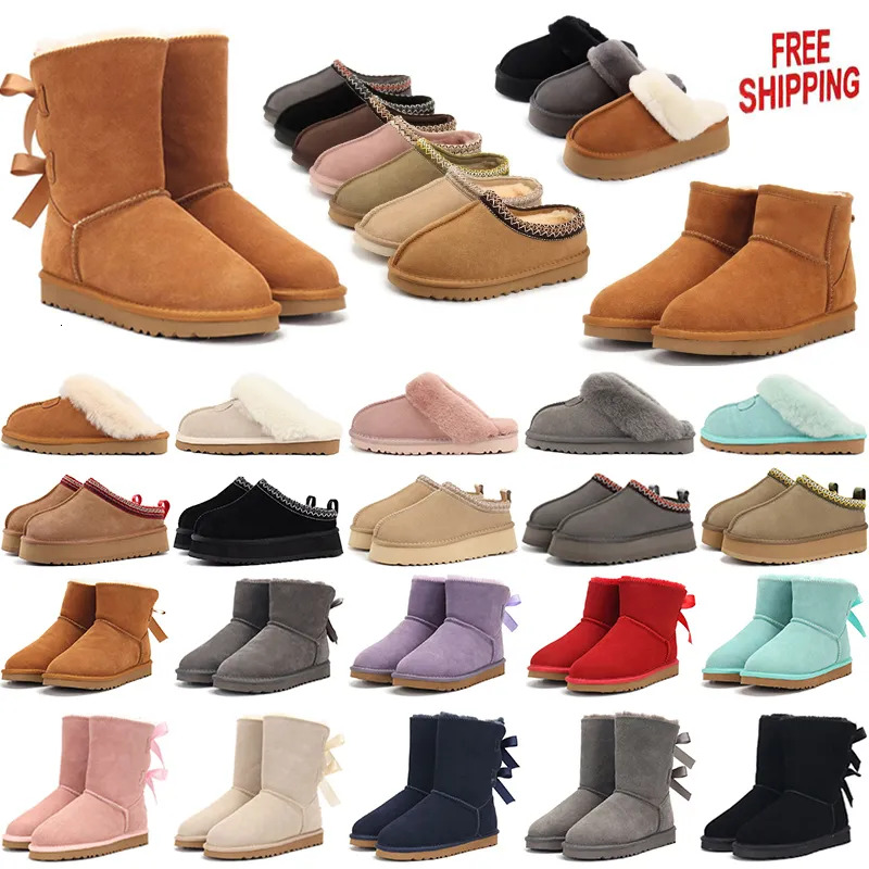 uggsultraminis designer boots womens platform booties winter boot snow lage shoes classic mini ankle black chesut pink warm Bowtie uggswomen 555