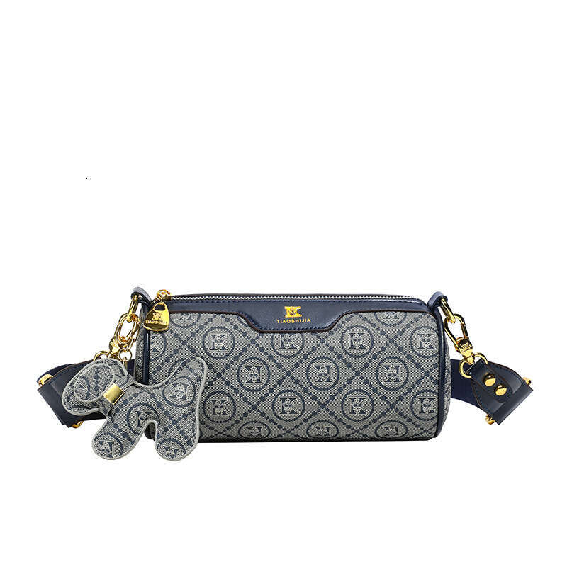 Designer Bags Shouler Bag Wide Strap Pillow Bag for Women 2025 New Pattern Printed Fabric Ladies Cylinder Single Shoulder Crossbody Bag