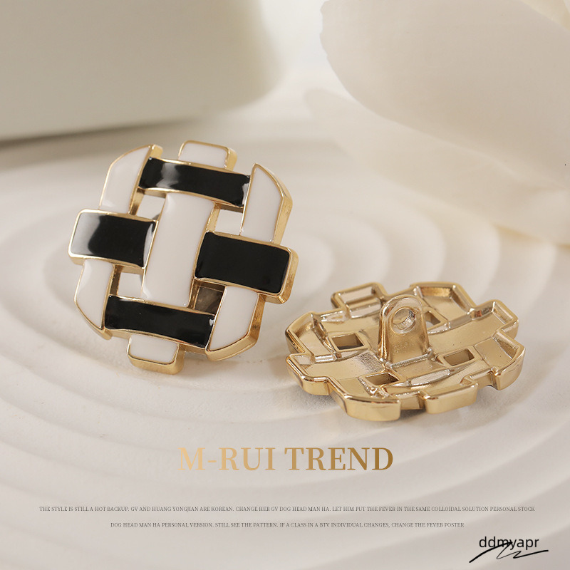 Maryya 0001 Women's Fashion Decorative Buckle Ddmyday Dia Inlaid Metal DIY Buttons Hand Sewn Thread Woolen Coat Decoration Camellia