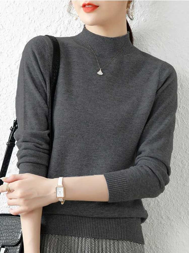 Autumn Winter Bottom Sweaters Women Fashion Chic Turtleneck Pullover Slim Long Sleeve Knitted Jumpers Soft Warm Pull Femme Top M250904