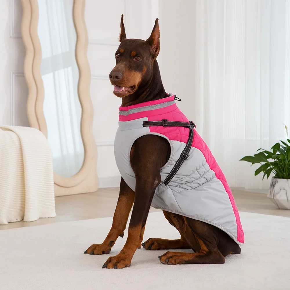 Waterproof Pet et With Harness Winter Warm Dog Clothes for Small Large Dogs Labrador Coat Chihuahua French Bulldog Outfits W250904