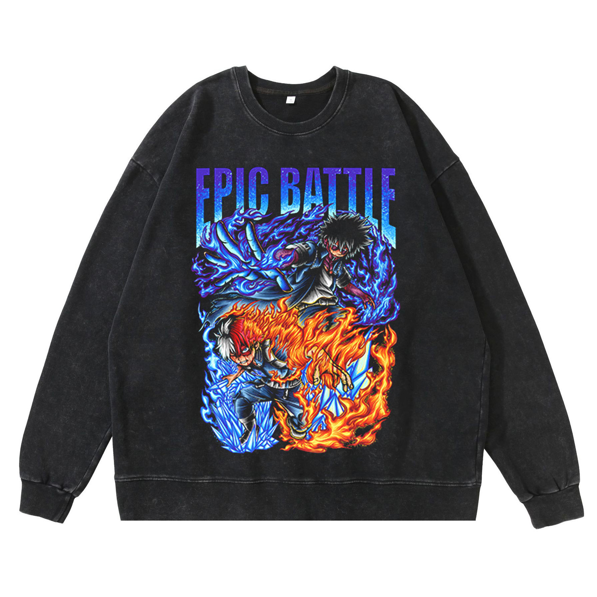 360g Heavyweight Washed Vintage Hoodie Streetwear Hip-Hop Anime My Hero Academia American High-Street Cotton Fall Hoodie - TT8209