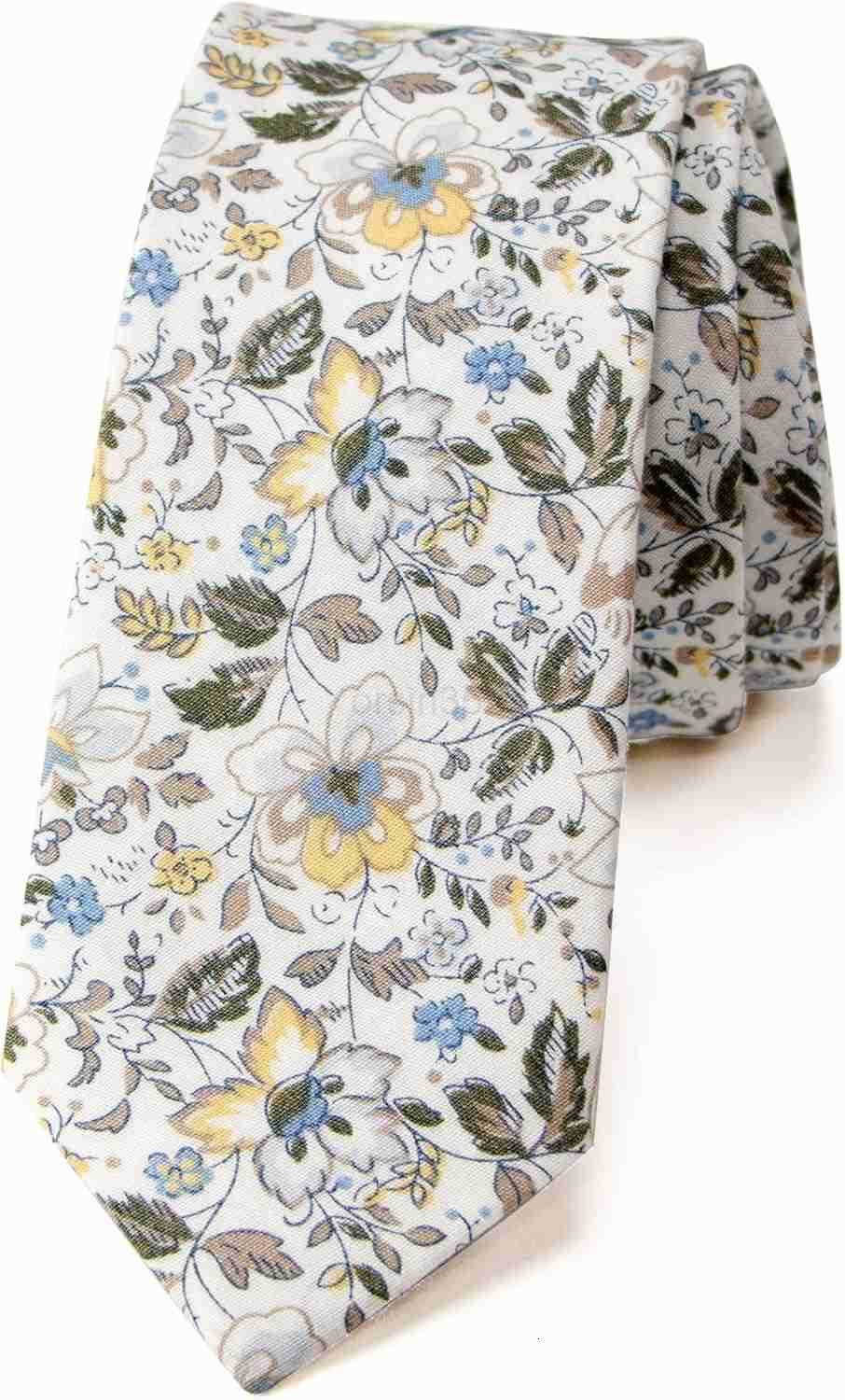 Mens Skinny Slim Cotton Floral Print NecktiesW250904