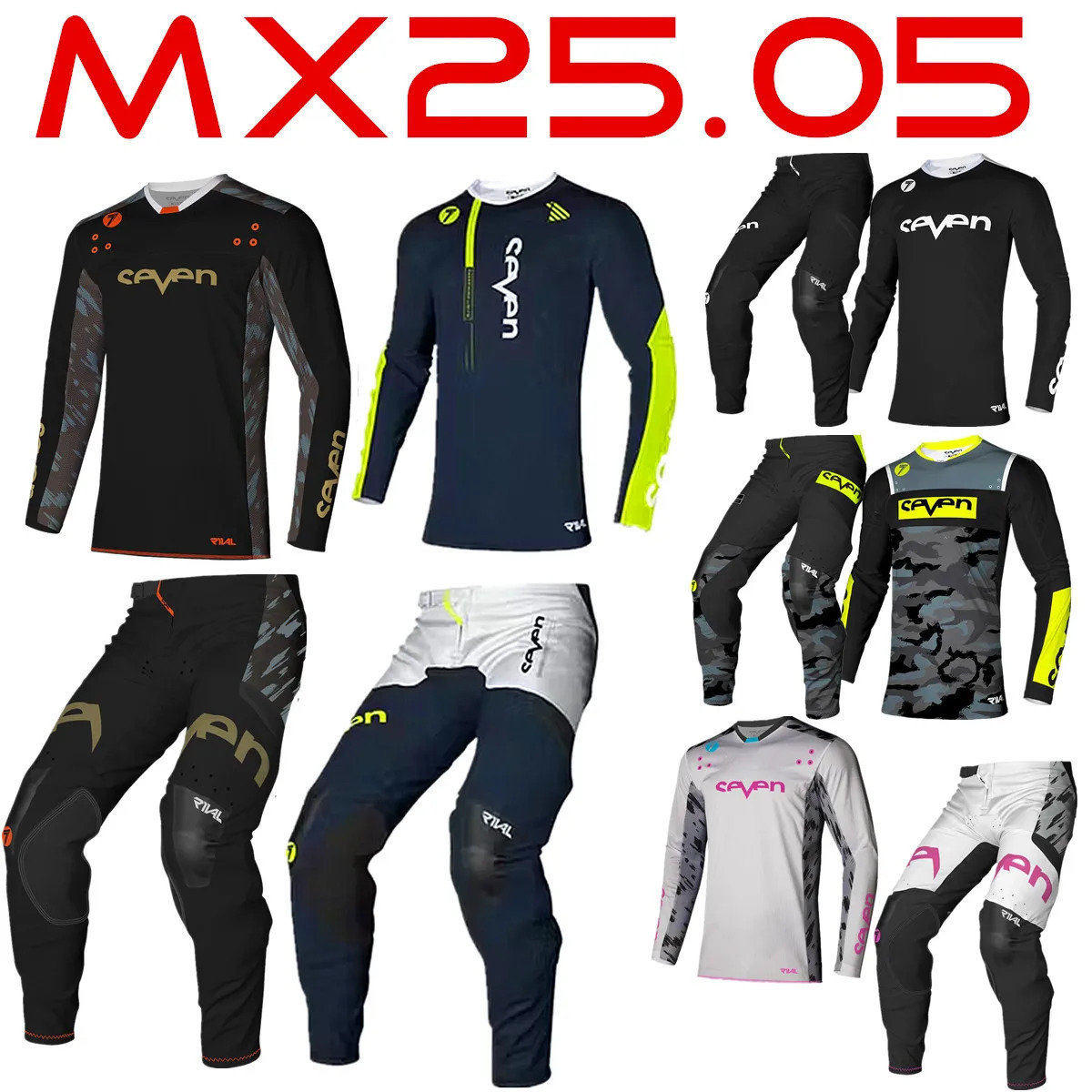 Seven MX Dirt Bike Suit Motocross Gear Set Top Off Road Combo Black Moto Jersey And Pant 250903
