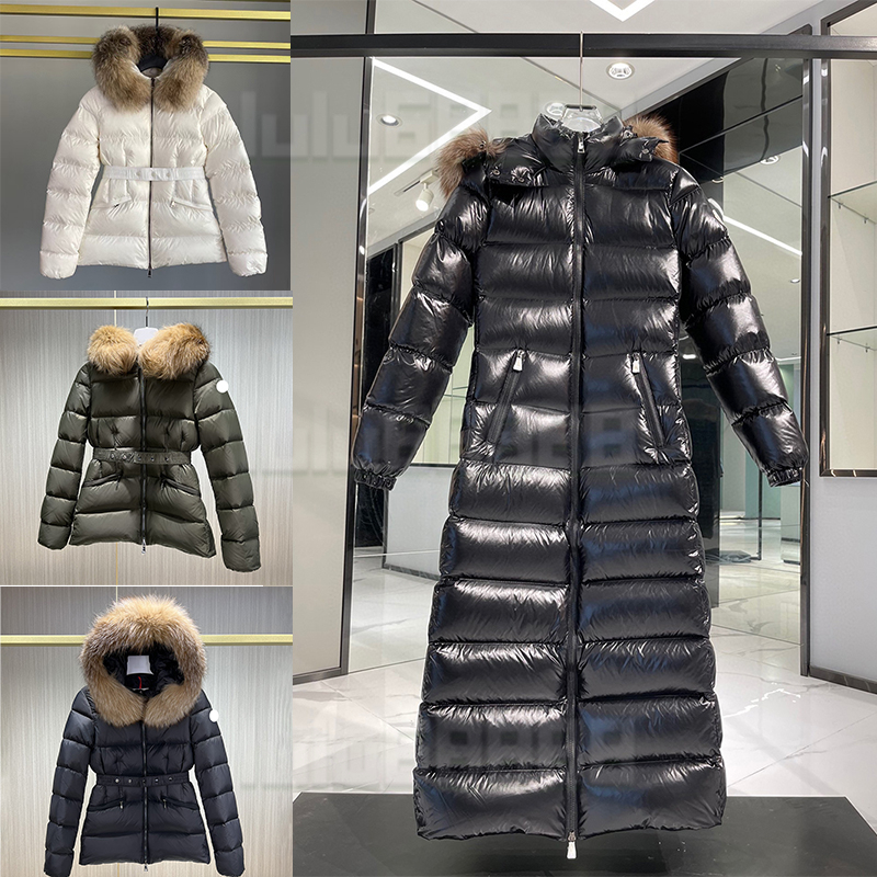 Designer Womans coat women jacket winter boed short down jackets fur coats real raccoon hair collar Puffer jacket women parkas with belt lady cotton coat outerwear