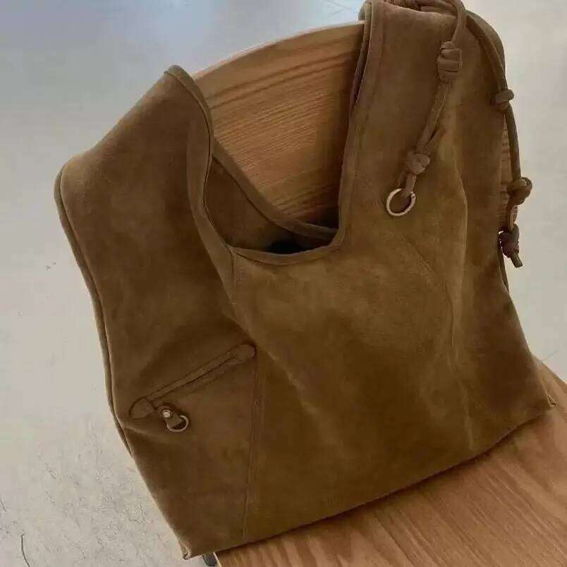Leather Suede oulder Women's Casual Commute Large Capaci Tote Bag Fall Winter Faion Trend Korean Sle Handbagluxury bag tote bag