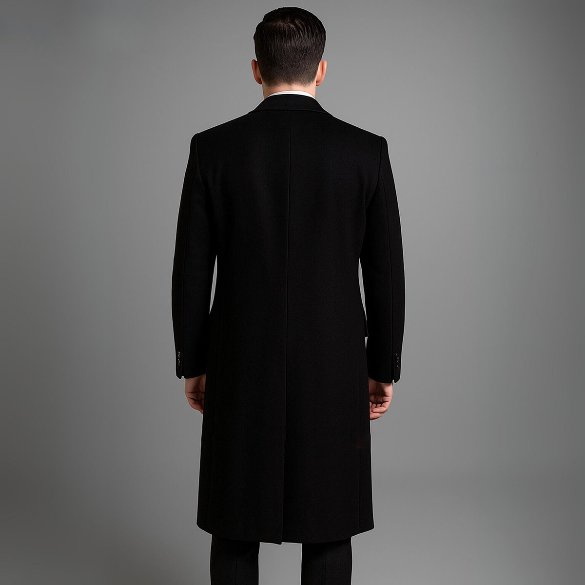 Simple Men's Wool Overcoat Peaked Lapel Tailor-Made Windbreaker One Piece Double Breasted Warm Blazer Customized Overgarment Plus Size