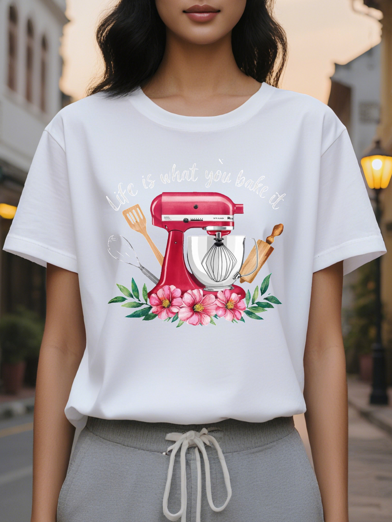 100% Linen Cotton Short Sleeve T-Shirt Round Neck Casual Top Suitable for Summer and Spring Ladies Clothing