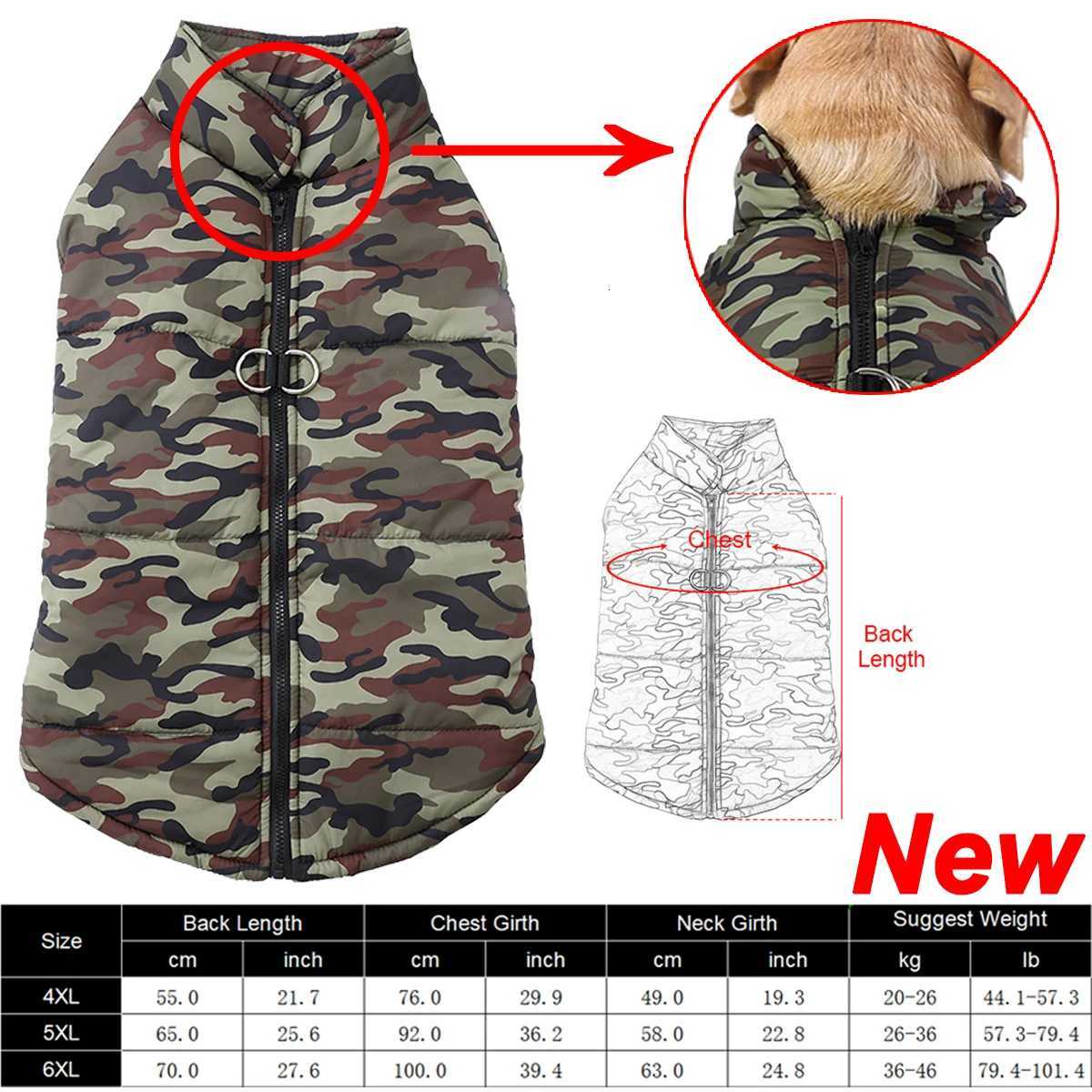 Winter Dog Clothes Coat Waterproof Puppy Cat et For Large Dogs Camouflage Print Warm Windproof Pet Labrodor Apparel Costume W250904