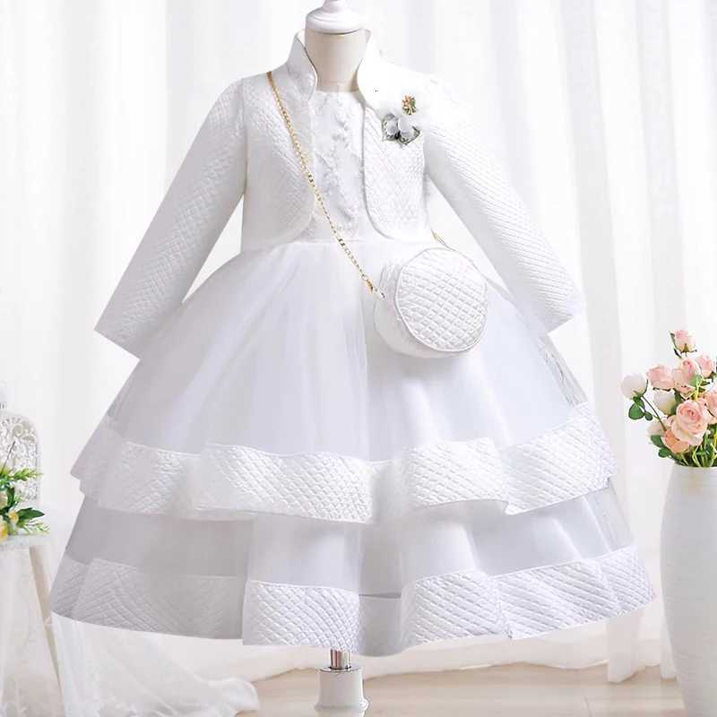 New Autumn/Winter Long Sleeve Party Dress Elegant Girl Embroidery Christmas Performance Dress Gift Bag for Children Aged 3-11 Z250904