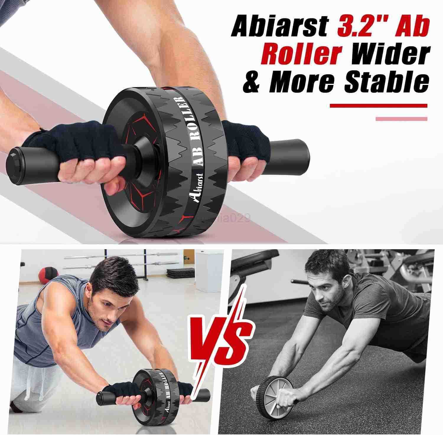 Ab Roller Wheel Abs Workout Equipment for Abdominal Core Strength Training Home Gym Exercise Wheels for Men Women with Knee Pad Accessories W250904