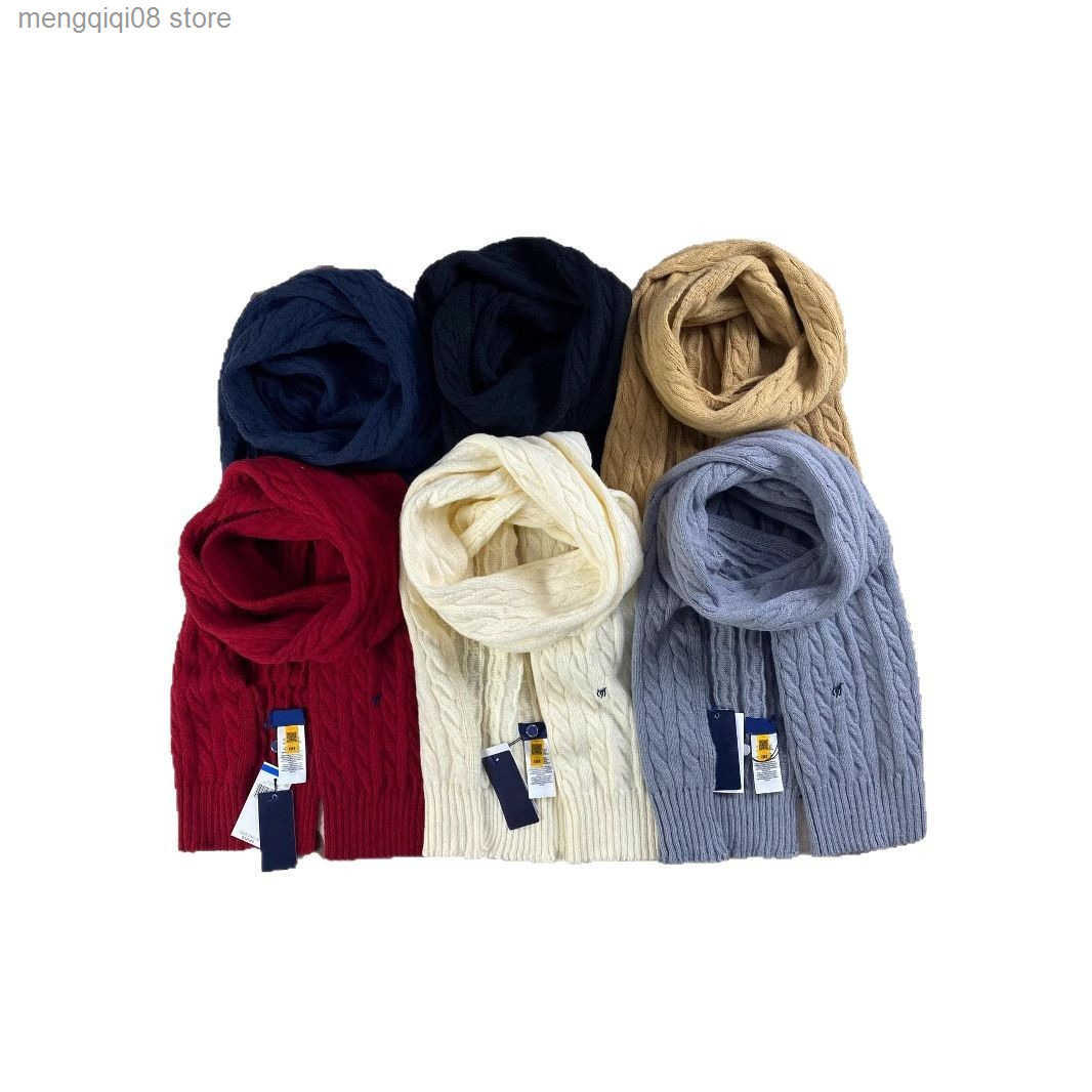 RL Raff Pony Label ColdProof Scarf Braided Embroidered Knitted Wool Scarf Versatile Knitted Scarf Warm L250904