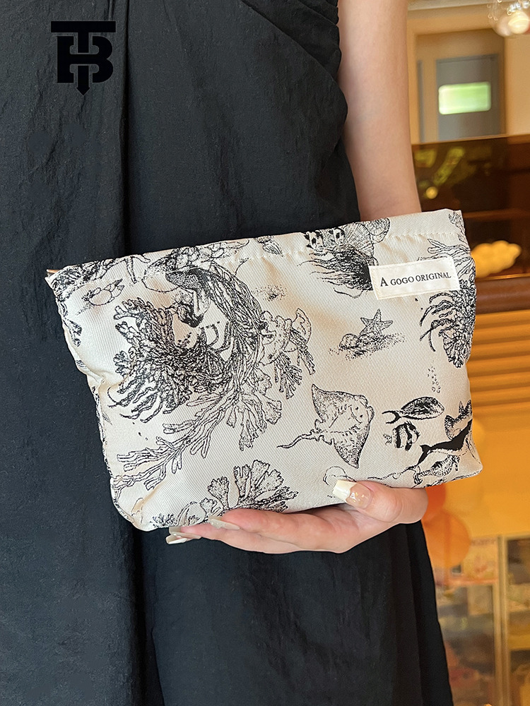 TB BHULAMTE Cross-Border Simple Makeup Bag Portable Skincare Storage Bag Travel Toiletry Bag Designer s bag Underwear Bag Canvas Bag Clutch Bag
