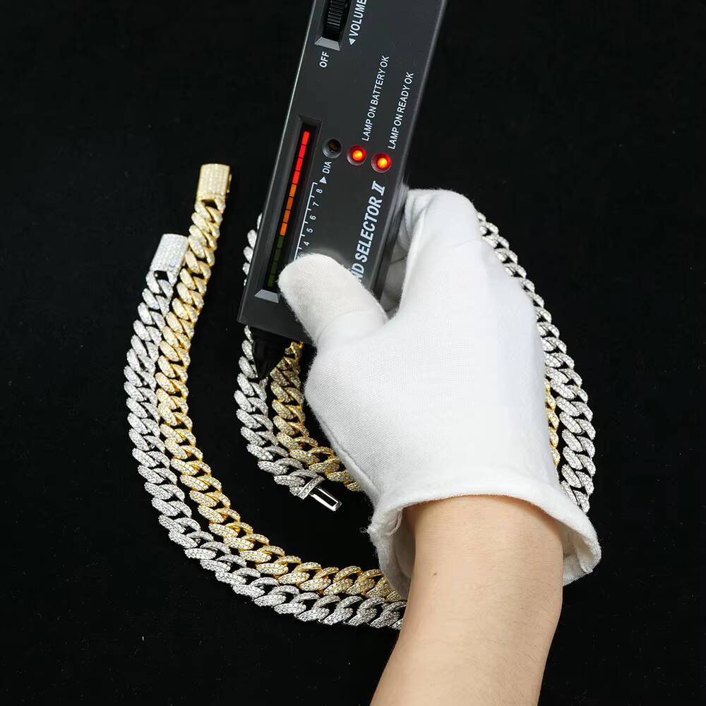 Wholesale Hip Hop Jewelry 10mm Arc Style Cuban Chain 925 Silver Luxury Moissanite Jewelry