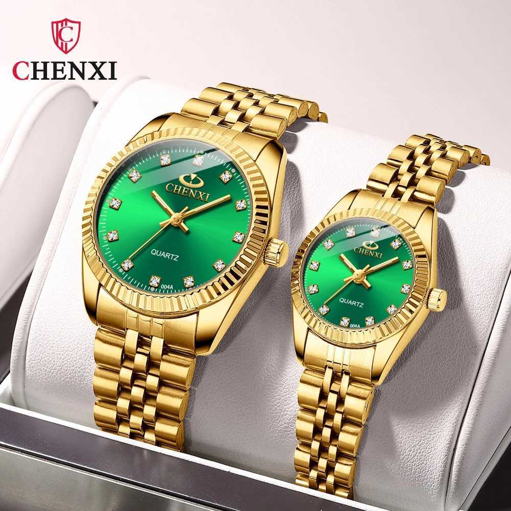 CHENXI Couple Watch Wen Quartz Clock Luxury Golden Stainless Steel Relogio Feminino Montre X250904