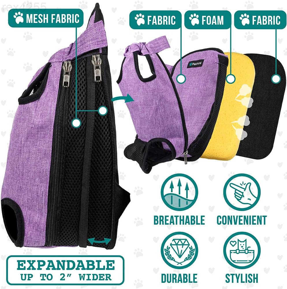 Dog Carrier Backpack Adjustable Dog Pet Cat Front Carrier Backpack Ventilated Dog Chest Carrier for Hiking Camping Travel Sling Bag for Small Medium D
