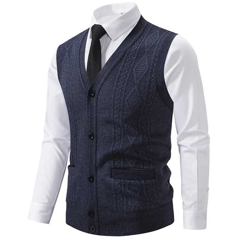 New Autumn Men Waistcoats Knitted Sweater Vests Casual Sleeveless Cardigans Male Spring Outwear Cardigan Sweatercoats Vests 3XLXJ250904
