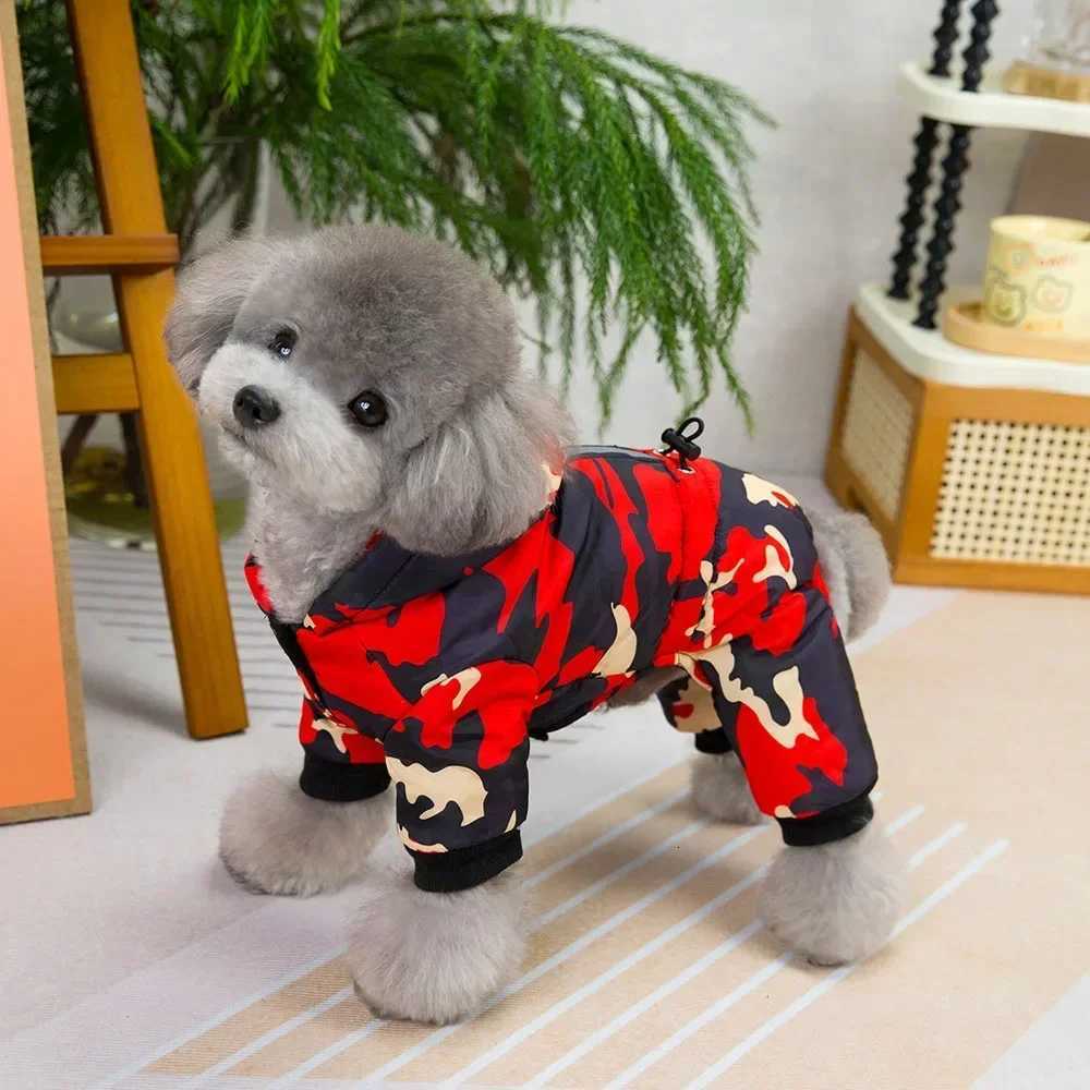 Thicken Warm Dog Coat 4 Legs Camouflage Winter Pet Clothes for Maltese Yorkies Snowsuit Small Dogs Cat ets Bulldog Onesies W250904