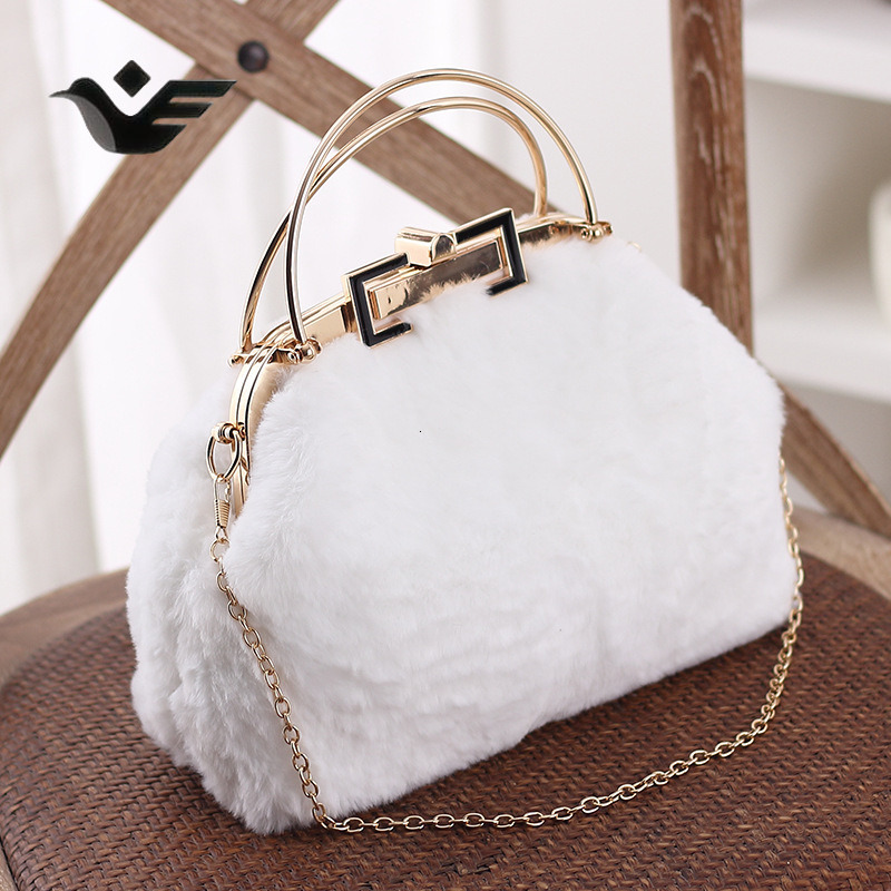 Feiyan Free Shipping New Designer Bag Luxury Shopping Bag Real Fur Rex Rabbit Fur Fashionable Stylish Trendy Women's Bag Handbag Shoulder Crossbo