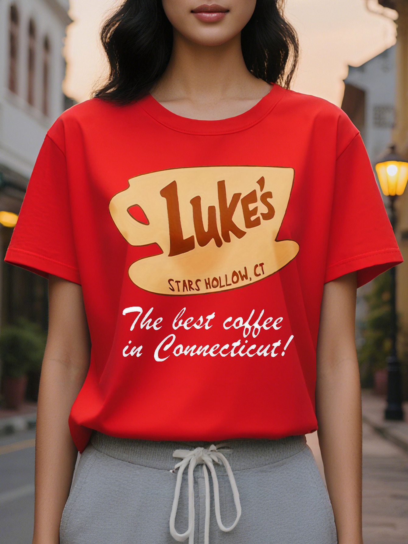 Large XL European and American Style Printed Women's Round Neck T-Shirt Plus Size