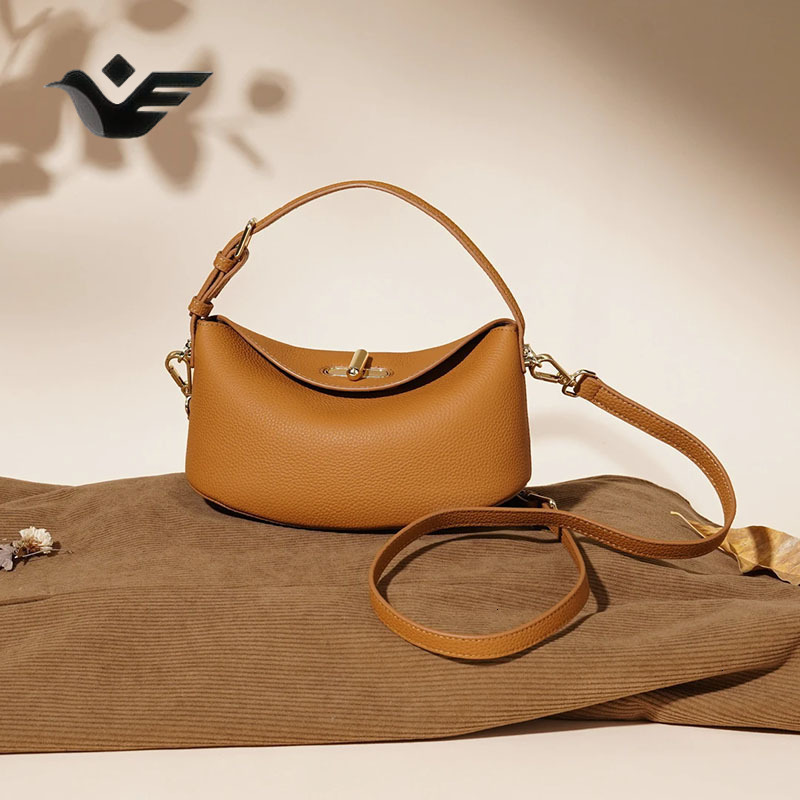 Feiyan Free Shipping New Designer Bag Luxury Shopping Bag Lightweight Casual Single Shoulder Bag Genuine Leather Fashion Simple Women's Crossbody