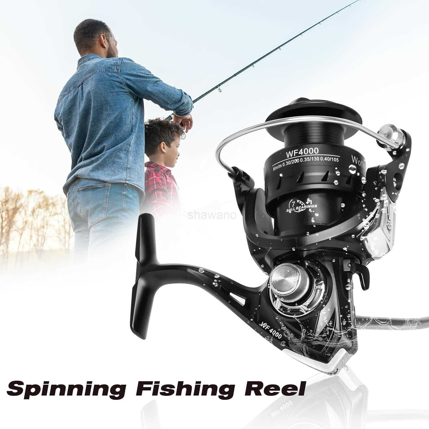 Spinning Fishing Reels for Saltwater Freshwater 30004000 Series Fishing Spool LeftRight Interchangeable 71 Real Ball Bearings Real 521 Gear Ratio W250