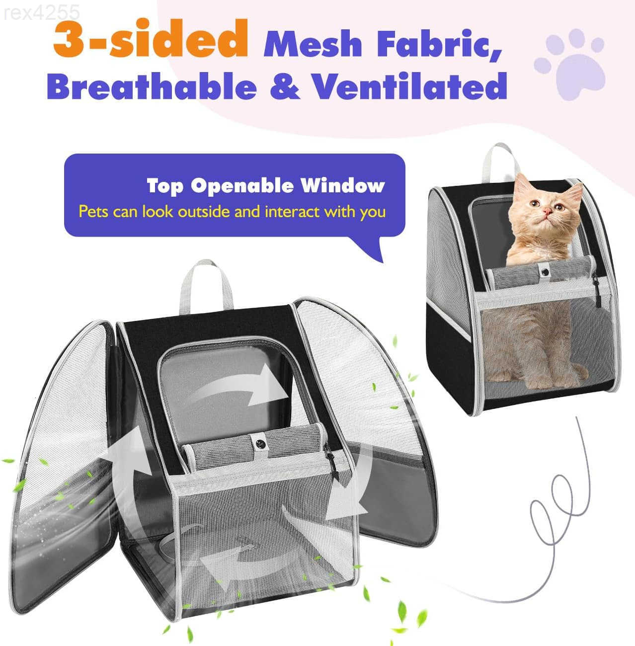 Cat Carrier Backpack Pet Carrier Backpack for Kitties Small Dogs Puppies Breathable Cat Bag Carrier Small Dog Travel Backpack Carrier for Kitten Puppy