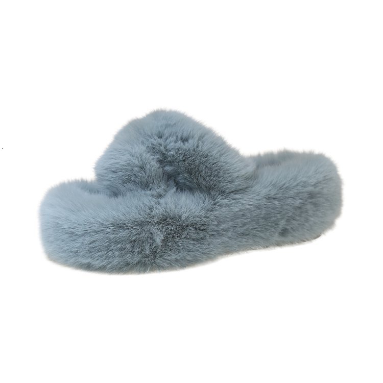 Designer Women's Thick Bottom 2025 New Fashionable Plush Shoes for Outing Fashion Cotton Slippers