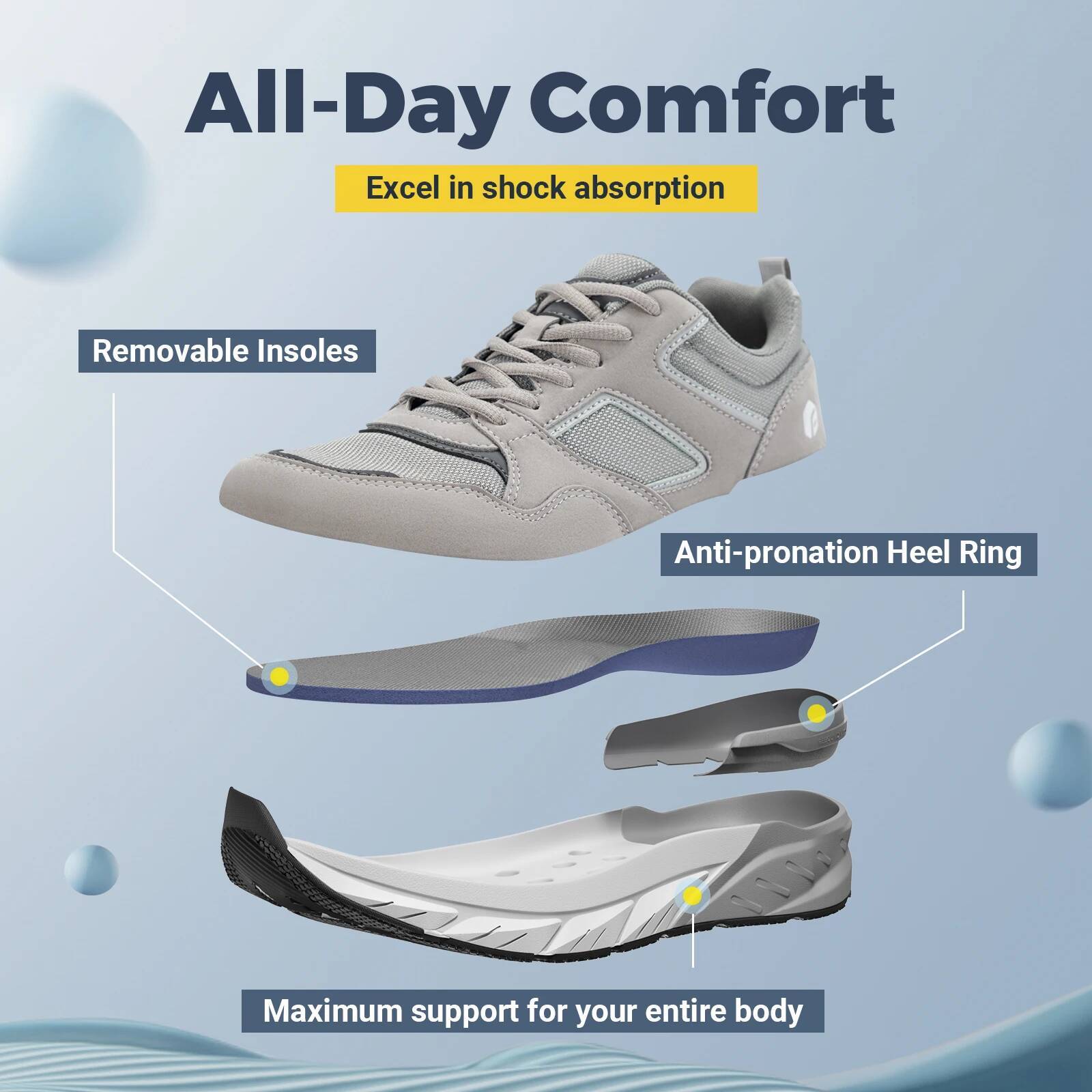 FitVille Newest Running Shoes Men 4E Wide Width Sneakers with Arch Support for Flat Feet Heel Pain Relief Plantar Fasciitis ddmysaturn