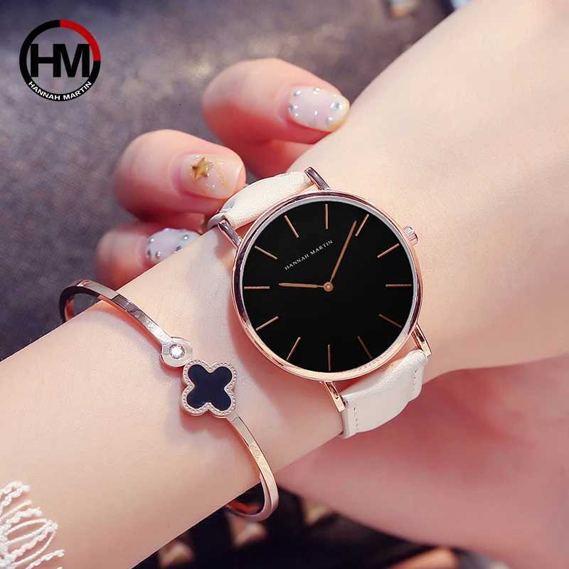 Hh Martin Hot Fashion Simple Japan Quartz Movement Watch Leather Strap Clock Wen Analog Waterproof Wrist watch Reloj Mujer X250904